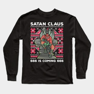 Ugly Christmas Satan Satanic Santa Devil Gothic Occult Goth Long Sleeve T-Shirt